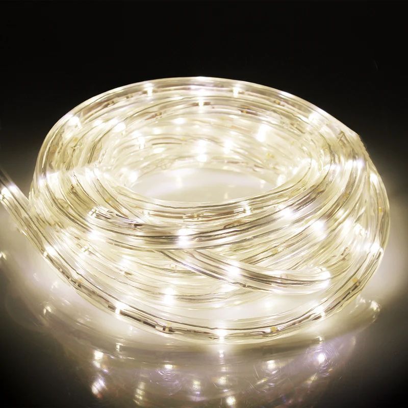 16ft Adjustable White LED Rope Light for Indoor/Outdoor Use