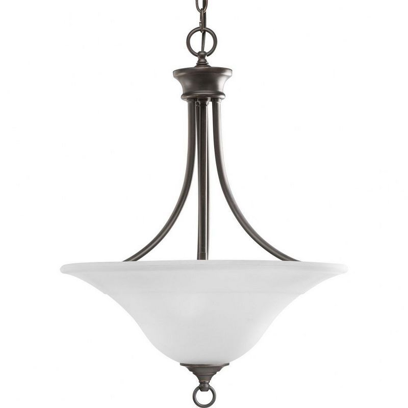 Elegant Brushed Nickel & Glass Bowl Foyer Pendant Light