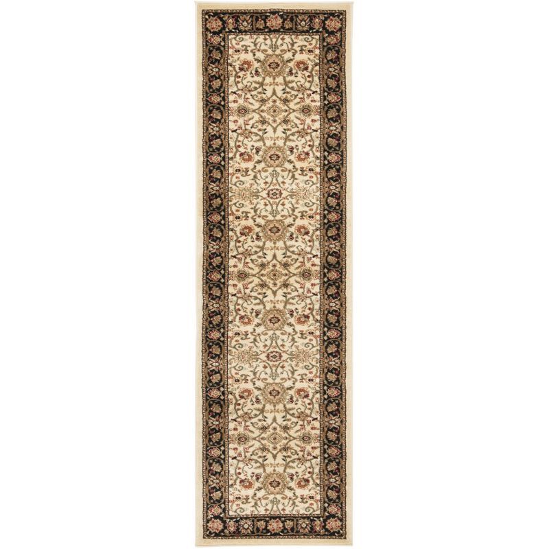 Ivory and Black Hand-Knotted Synthetic Area Rug 2'3" x 4'