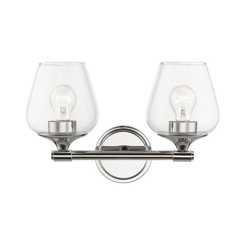 Willow Polished Chrome 2-Light Vanity Sconce with Clear Glass