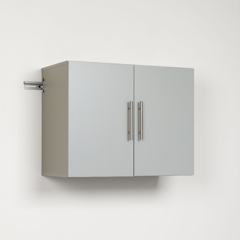 Light Gray Wall-Mounted Storage Cabinet with Nickel Handles