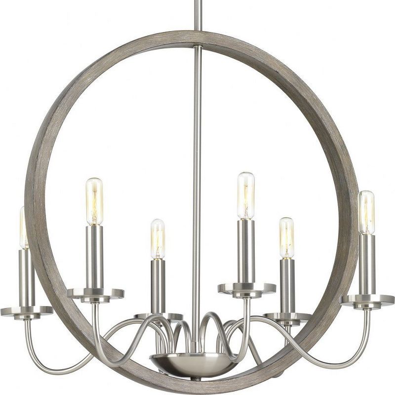Fontayne Brushed Nickel 6-Light Candelabra Chandelier