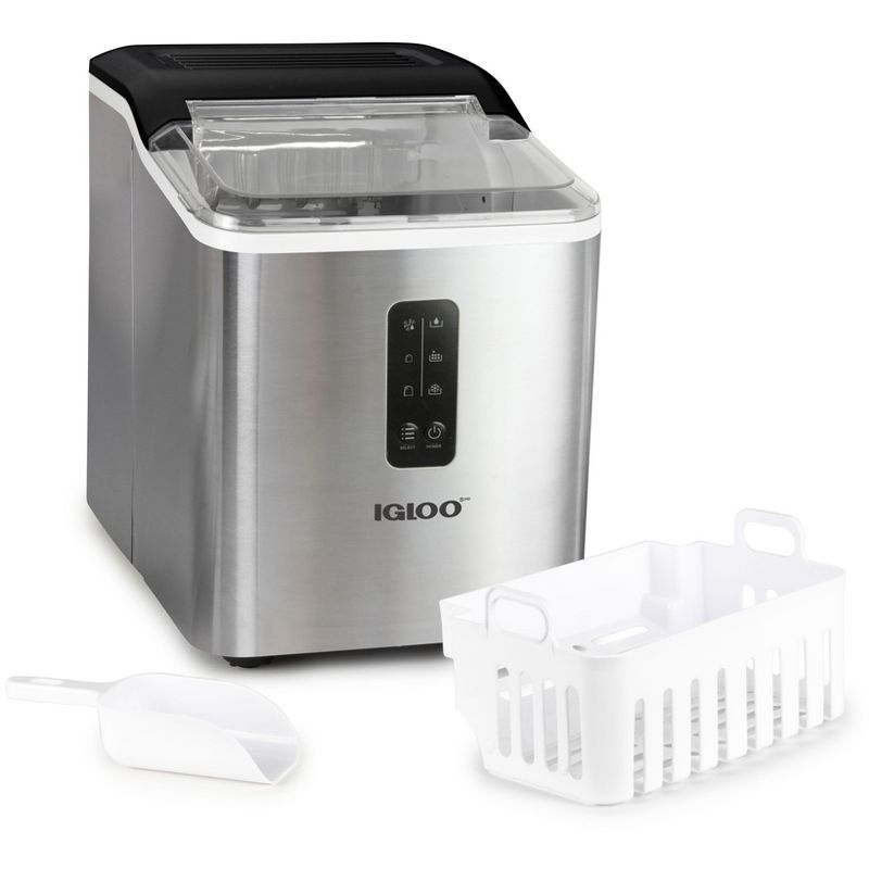 Stainless Steel Portable Self-Cleaning Countertop Ice Maker