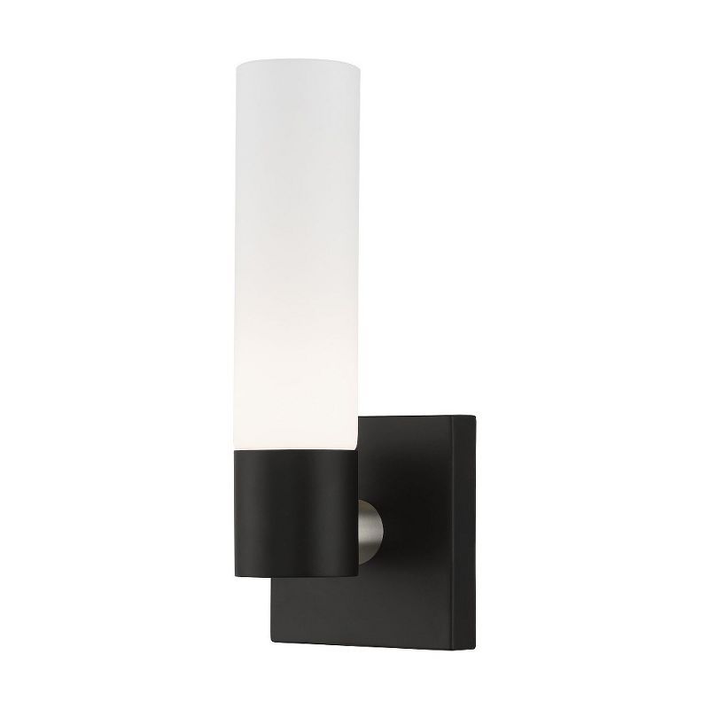 Aero Sleek Black and Brushed Nickel Direct Wired Sconce