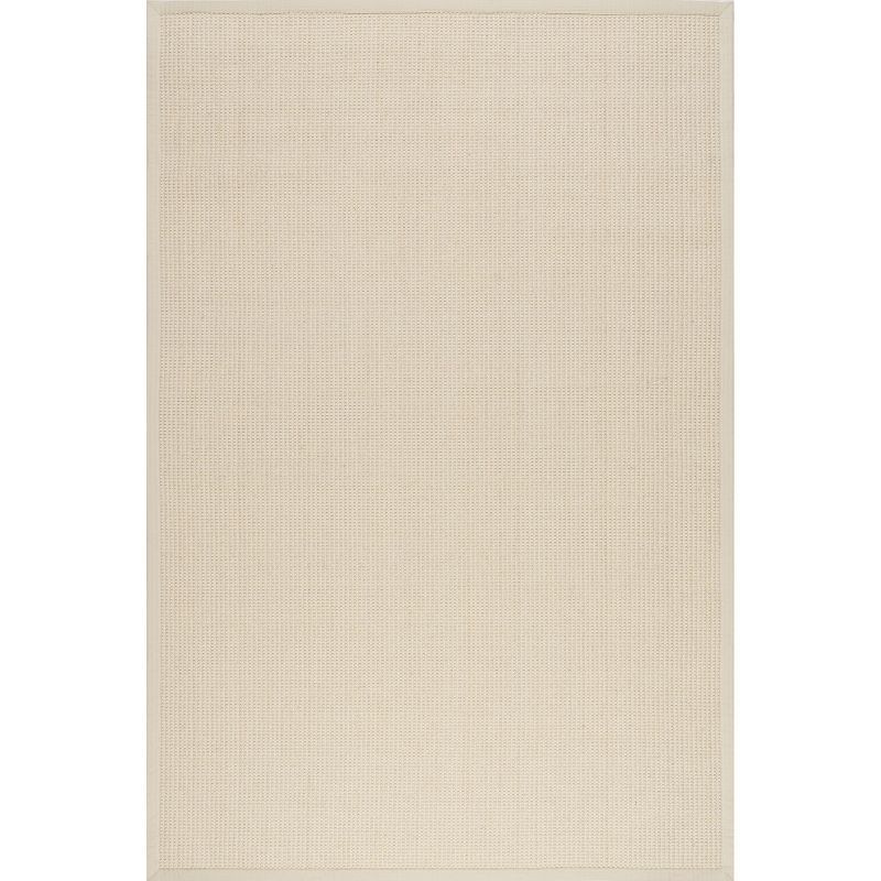 Ivory Geometric Wool and Sisal Runner Rug 2'6" x 8'