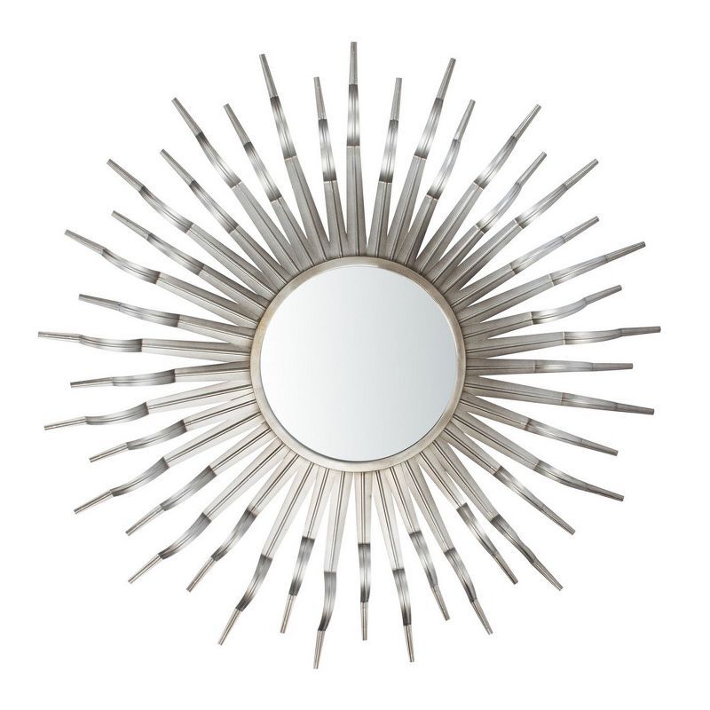 Naya Gunmetal and Gold Starburst Round Vanity Mirror