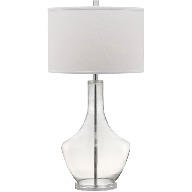 Safavieh 34.5 Inch Clear Glass Table Lamp with White Shade