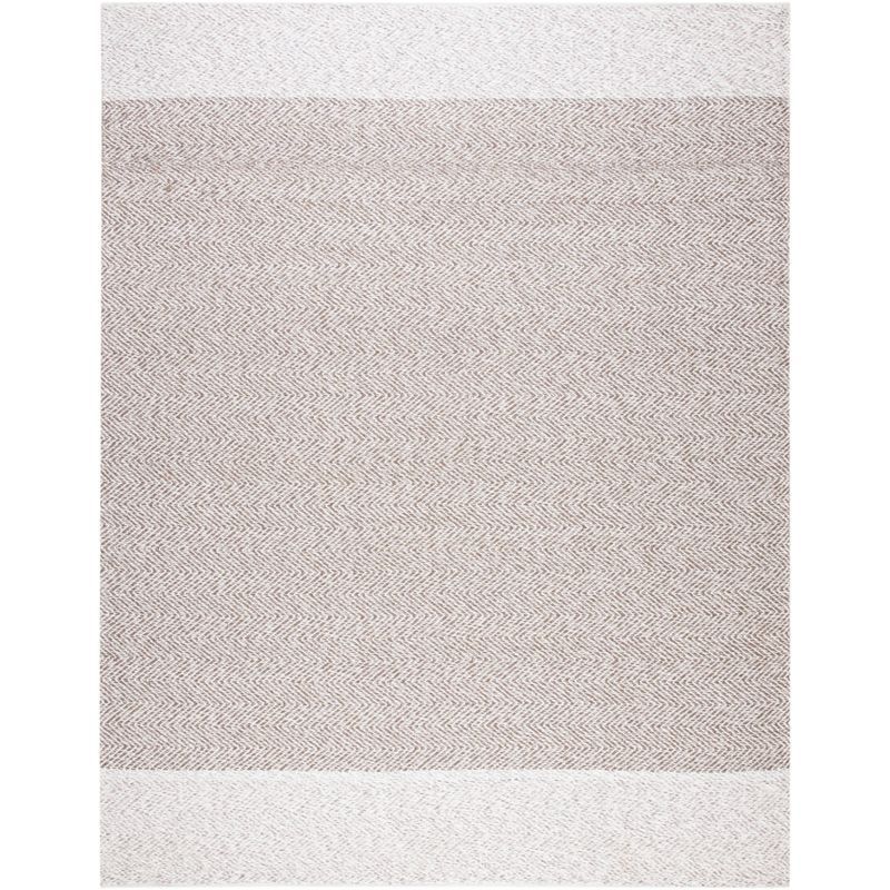 Ivory Taupe Hand-Tufted Cotton Rectangular Rug 8' x 10'