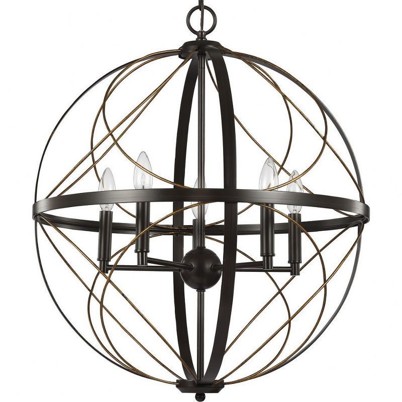 Brandywine Antique Bronze 5-Light Globe Pendant Chandelier