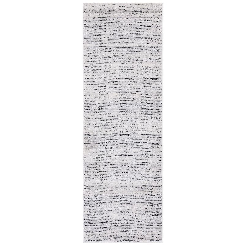 Ivory and Silver Synthetic Rectangle Area Rug, 10' x 14'