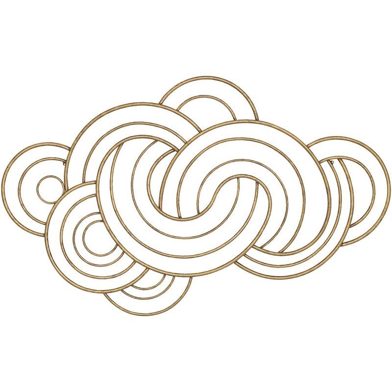 Gold Metal Abstract Arch Weave Horizontal Wall Art