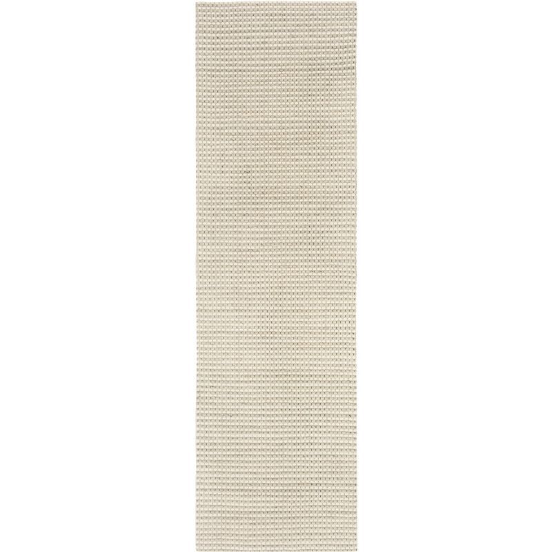 Ivory Handwoven Wool and Synthetic Runner Rug