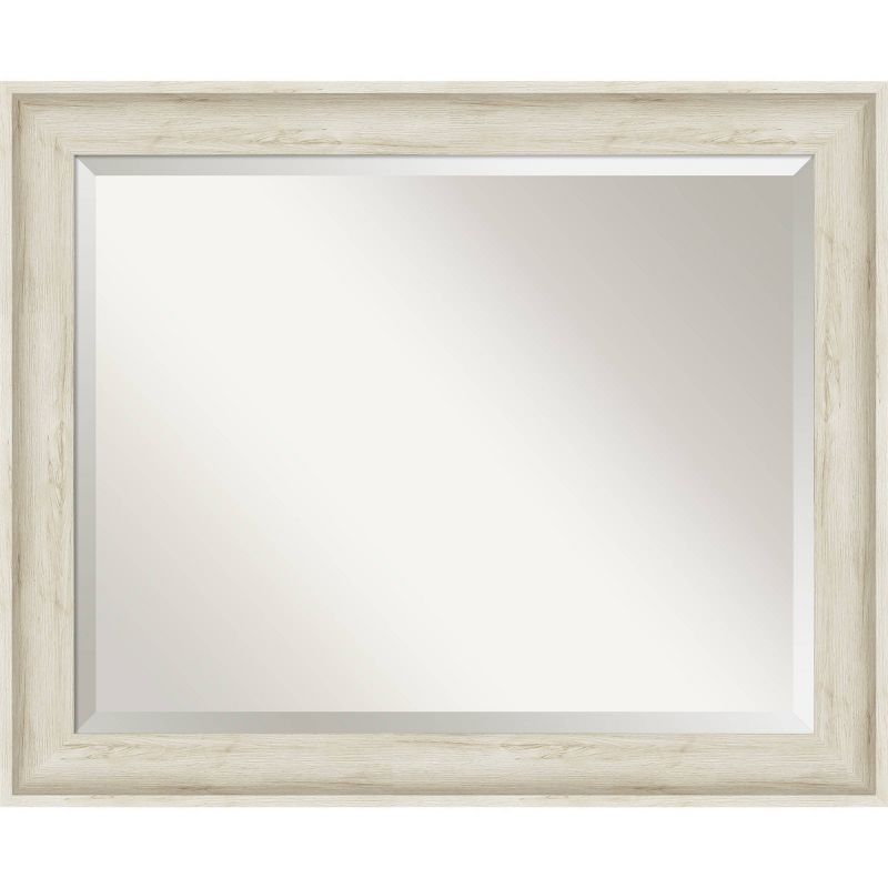 Regal Birch Cream 33" x 27" Rectangular Wood Wall Mirror