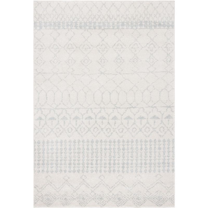 Ivory and Light Grey Hand-Knotted Reversible Area Rug - 2' x 5'