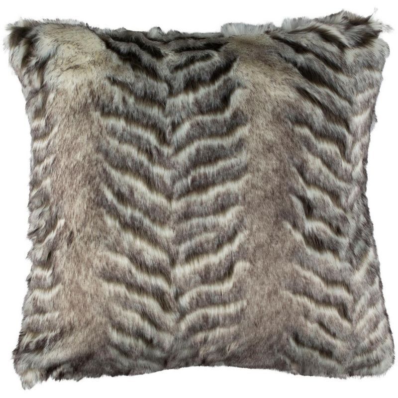 Adalet Multi-Color Faux Fur 20" x 20" Decorative Pillow