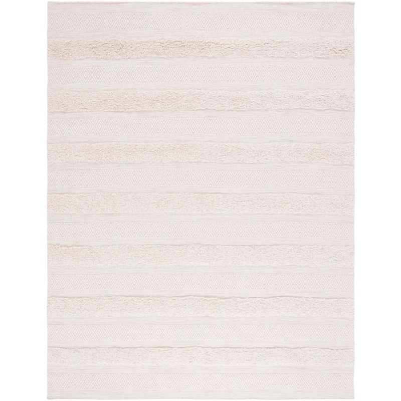 Ivory Hand-Knotted Wool 8' x 10' Area Rug