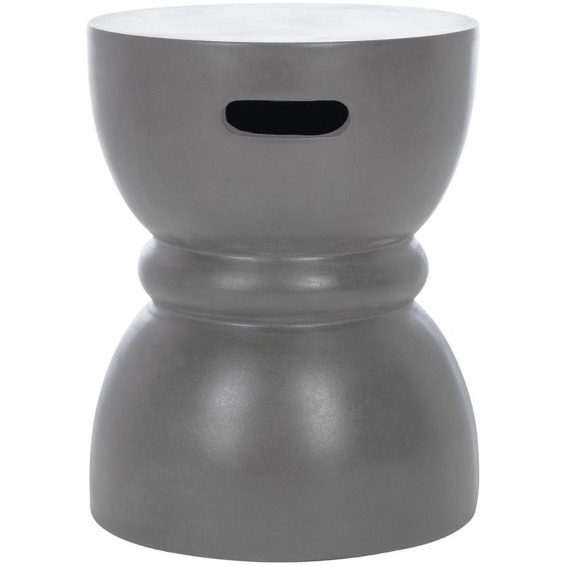 Haruki Dark Gray Concrete Drum Accent Table