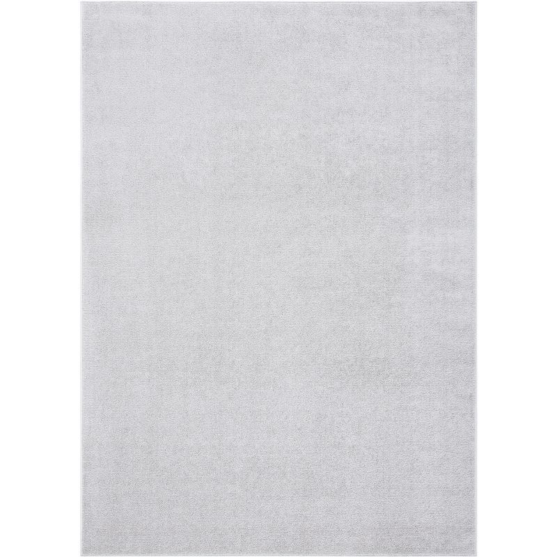 Luxurious Grey Hand-Knotted 3'x5' Synthetic Area Rug