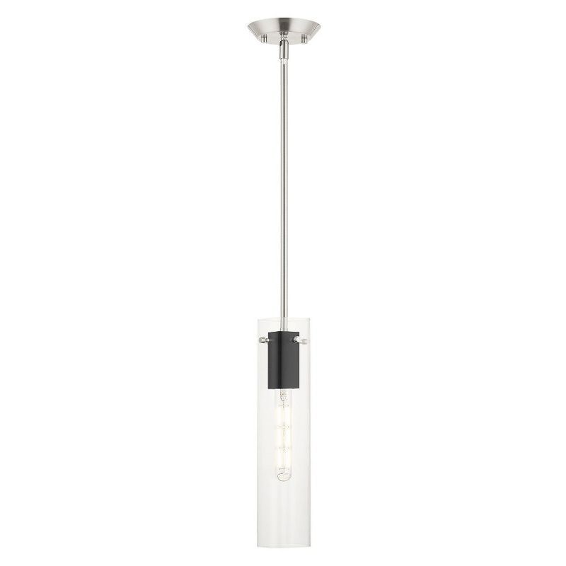 Beckett 1-Light Brushed Nickel Pendant with Clear Glass Shade