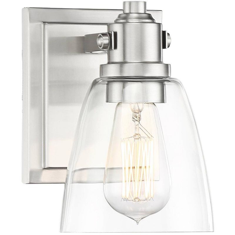 Osborne Brushed Nickel Wall Sconce with Clear Glass Shade