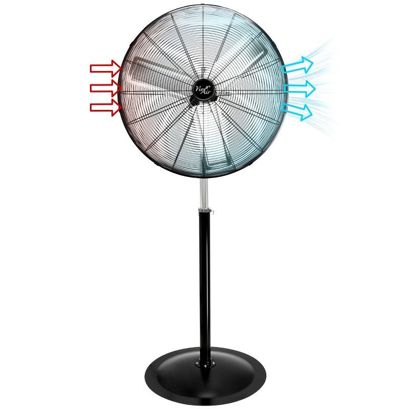 30 Inch Black Steel Industrial Oscillating Floor Fan