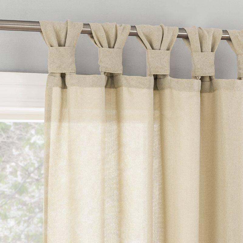 Taupe Polyester Light-Filtering Tab Top Curtain Panel 40"x84"