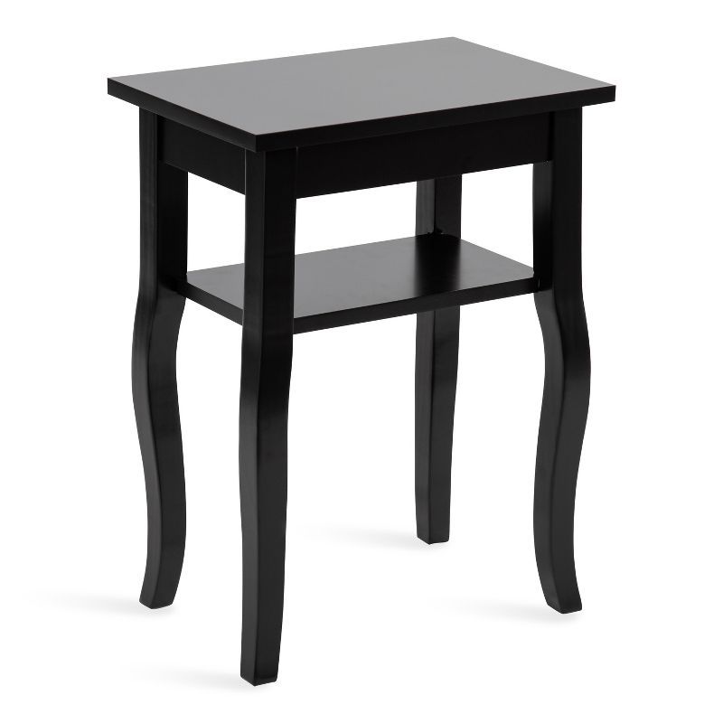 Lillian Black Wood Narrow Side Table with Shelf