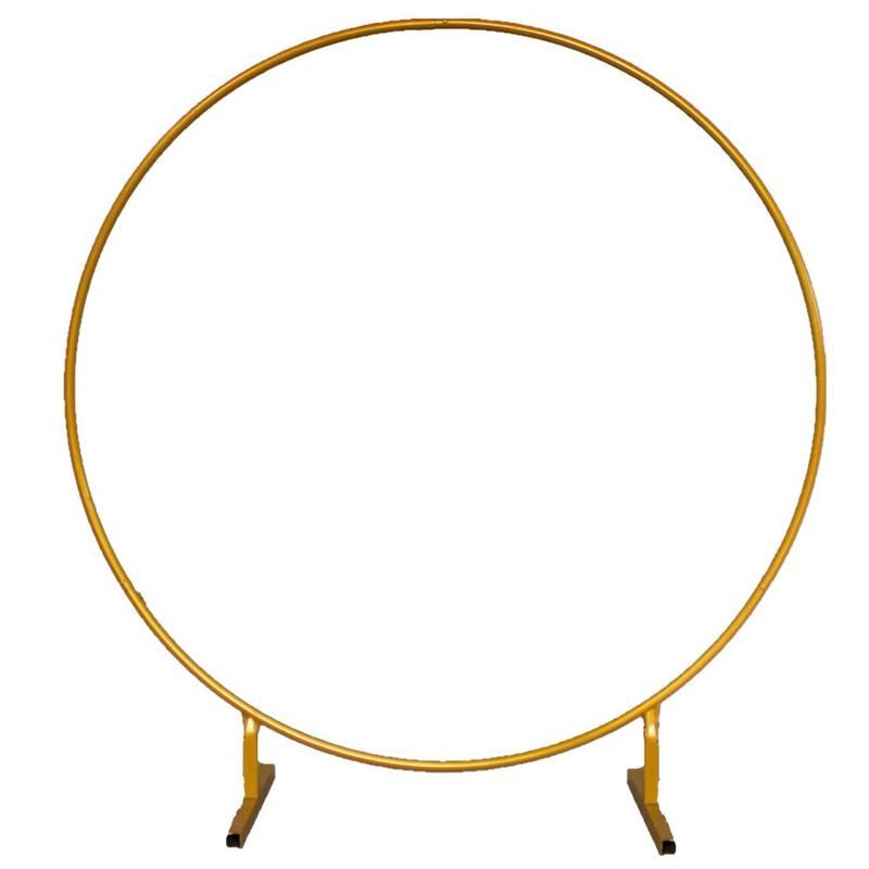 6.6 FT Gold Metal Round Wedding Arch Backdrop Stand