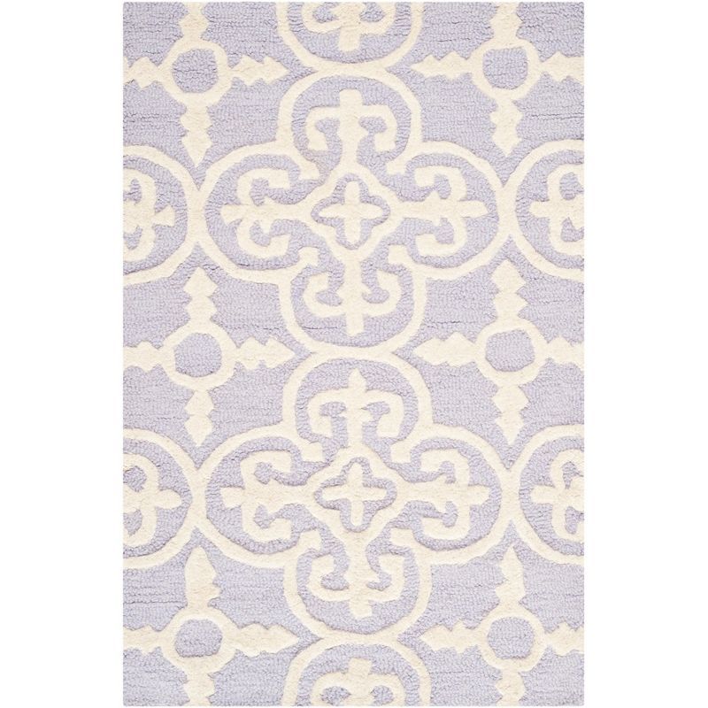 Lavender and Ivory Hand-Tufted Wool Area Rug