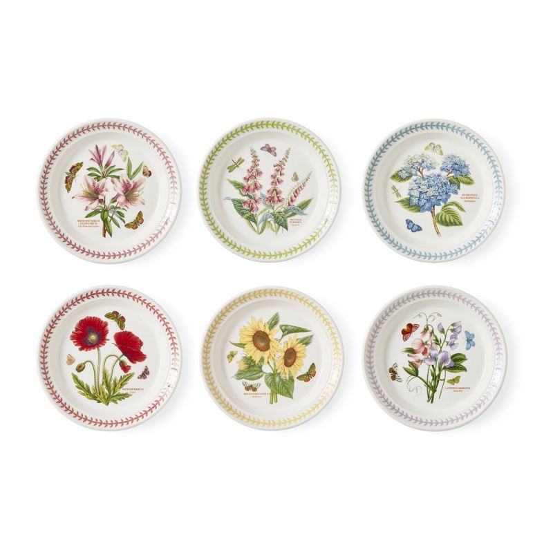 Botanic Garden Meadow Floral Ceramic Salad Plates - Set of 6