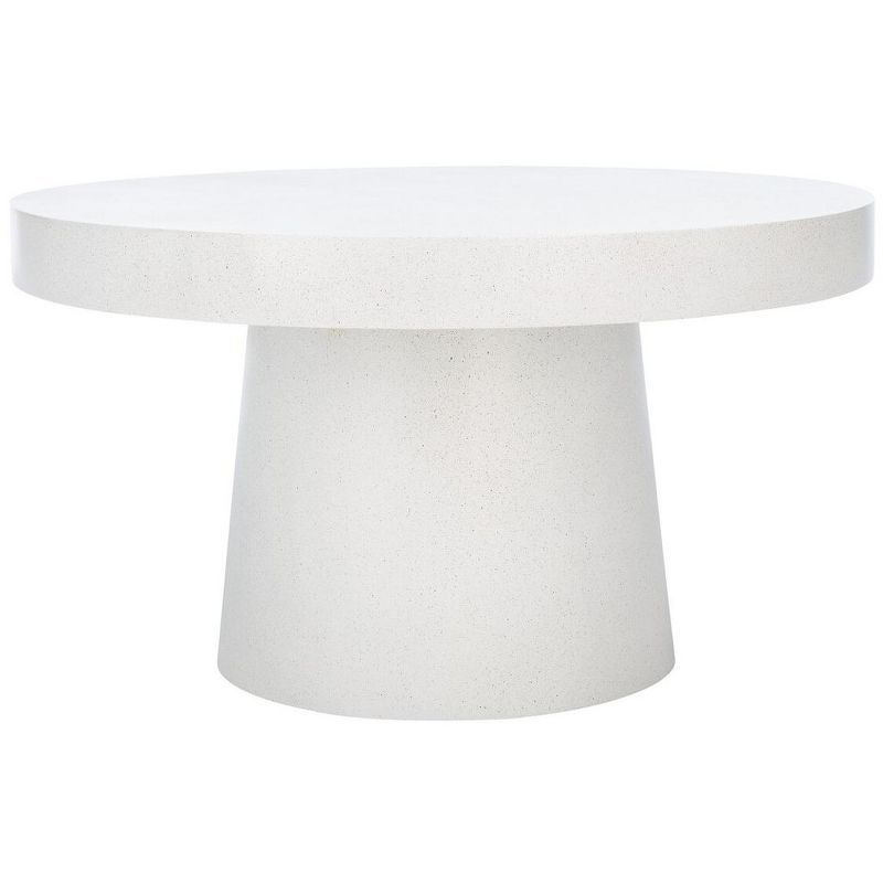 Round White Acrylic Cocktail Table with Storage