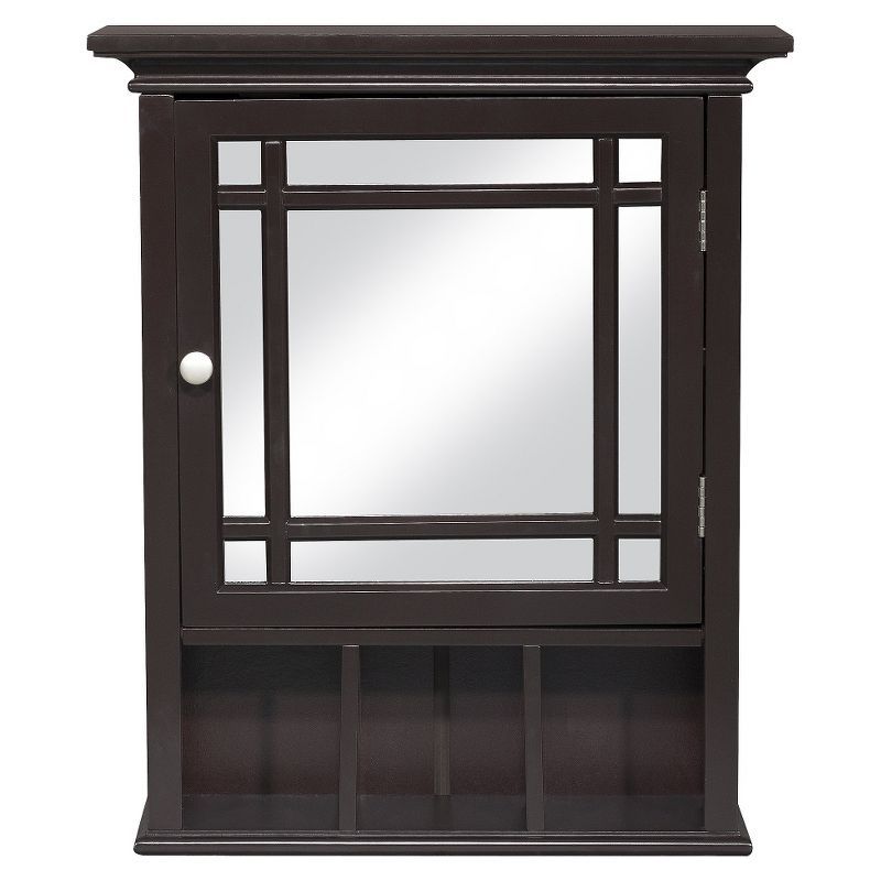 Neal Mission Style Dark Espresso Wood Medicine Cabinet with Mirror