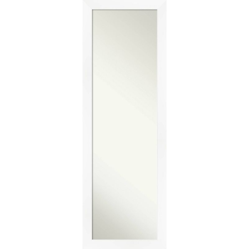 White Full-Length Non-Beveled Door Mirror with Matte Frame