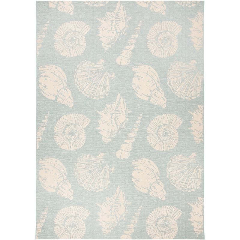 Aqua Elegance 95'' Reversible Flat Woven Outdoor Rug