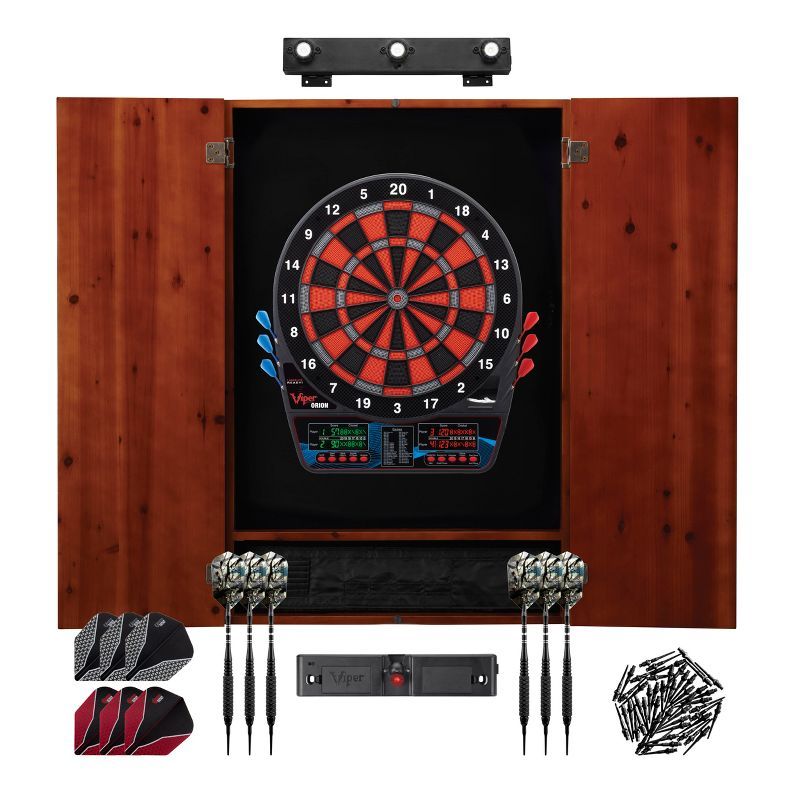 Viper Orion Electronic Dartboard with Pine Cabinet and Soft Tip Darts