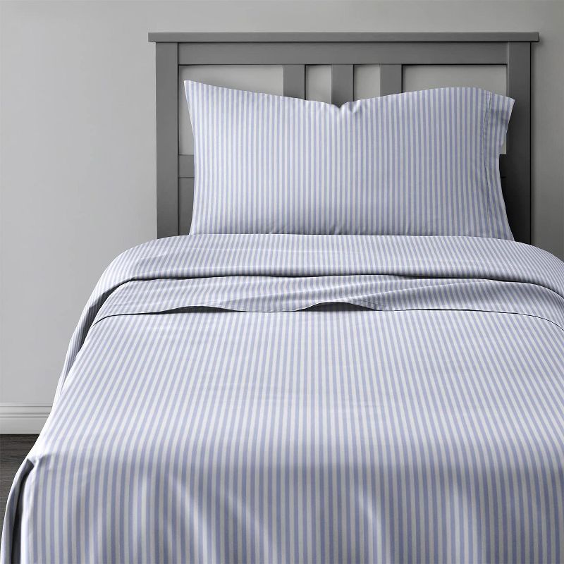 Full Blue Striped Microfiber Kids Bedding Set