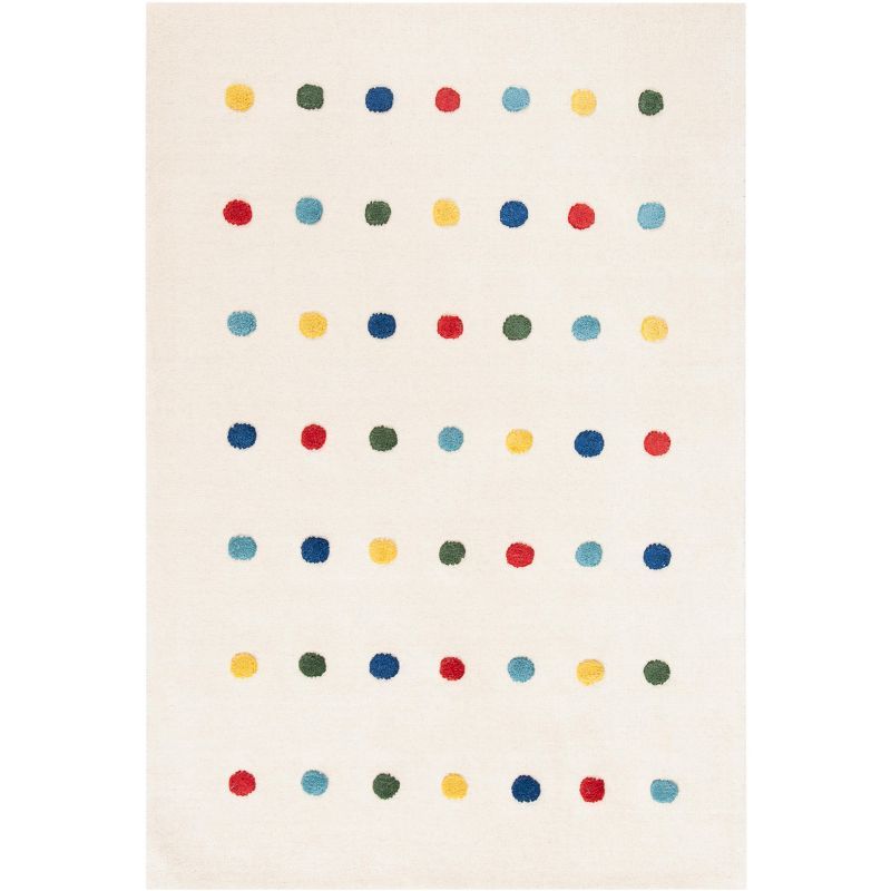 Ivory Hand-Tufted Wool Kids' Polka Dot 4' x 6' Rug