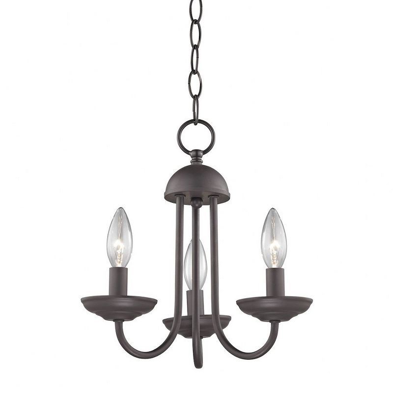 Mini 3-Light Chandelier in Oil Rubbed Bronze with Candelabra Base