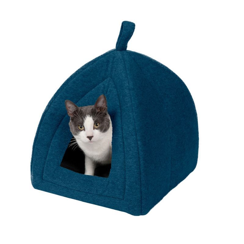 Small Lagoon Blue Fleece Tent Pet Bed