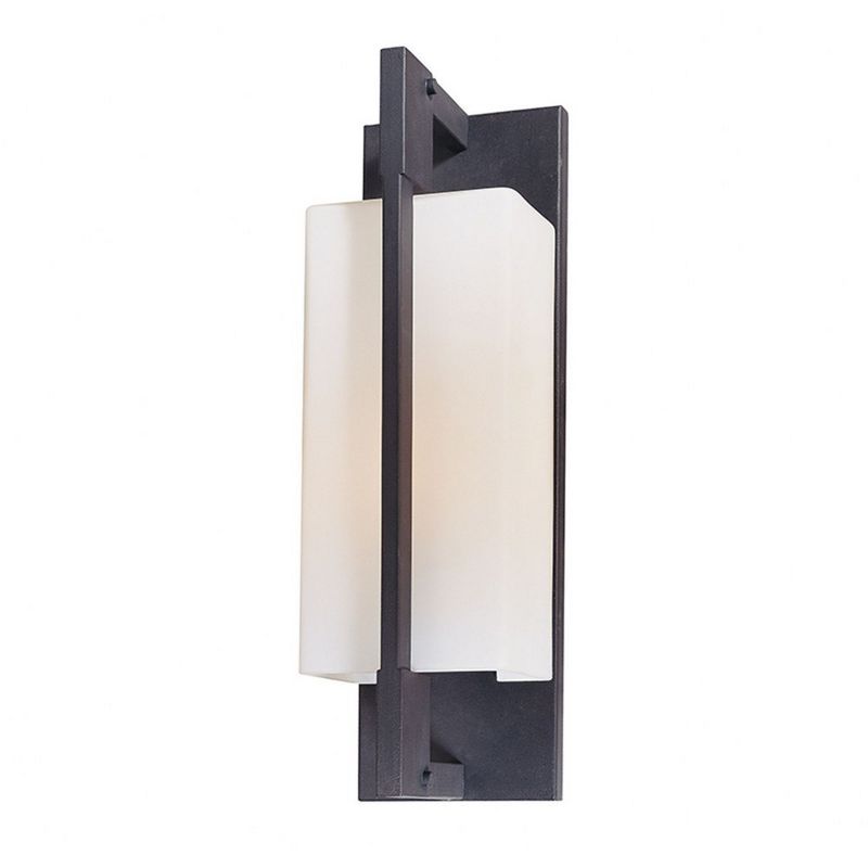 Forged Iron Matte Opal Glass 15" Wall Sconce