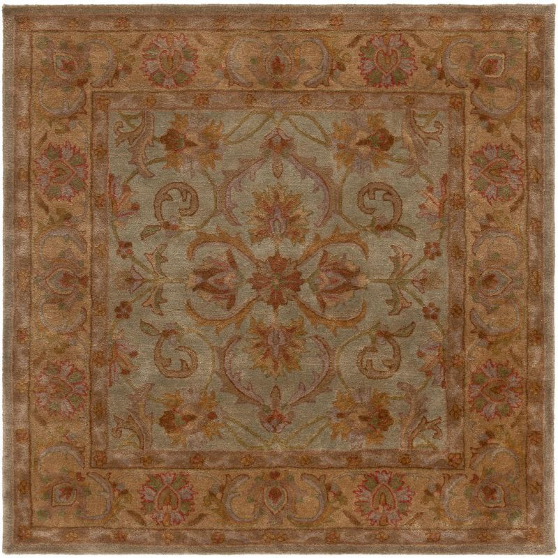 Safavieh Heritage 6' Square Green and Gold Hand-Tufted Wool Area Rug