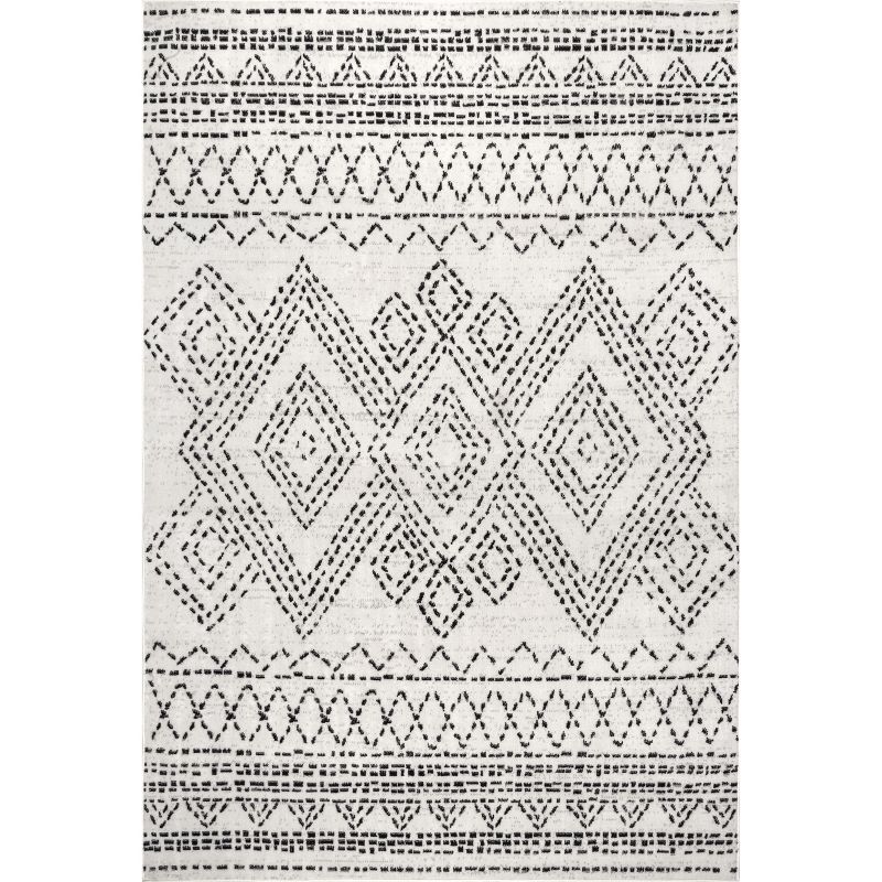 Gray Rectangular Stain-Resistant Synthetic Area Rug 5' x 8'