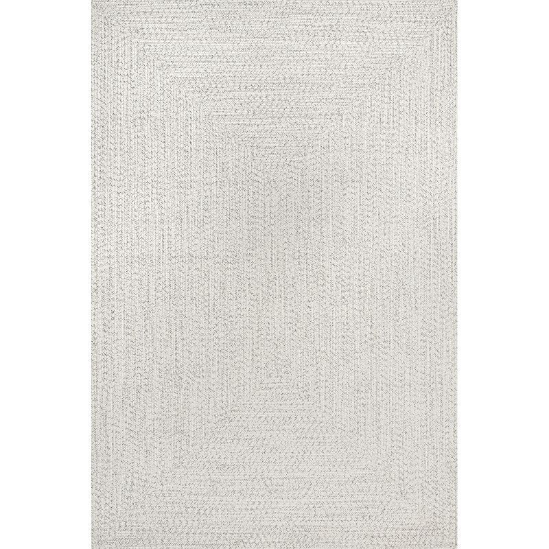 Ivory Wynn 8' Square Braided Synthetic Indoor/Outdoor Rug