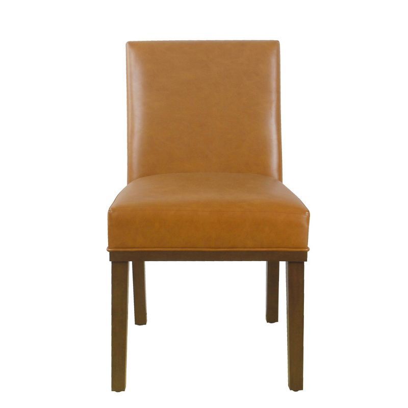 Carmel Faux Leather Parsons Side Chair with Espresso Wood Legs