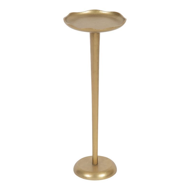 Alessia Gold Aluminum Round Drink Table with Deckled Edge