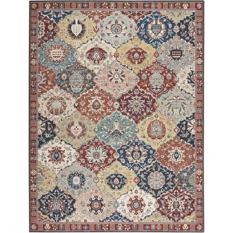 Parisa Traditional Moroccan Lantern Multicolor Wool Area Rug 8' x 10'