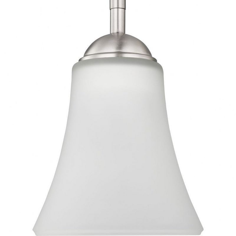 Angelic Brushed Nickel Mini Pendant with Etched Glass Shade