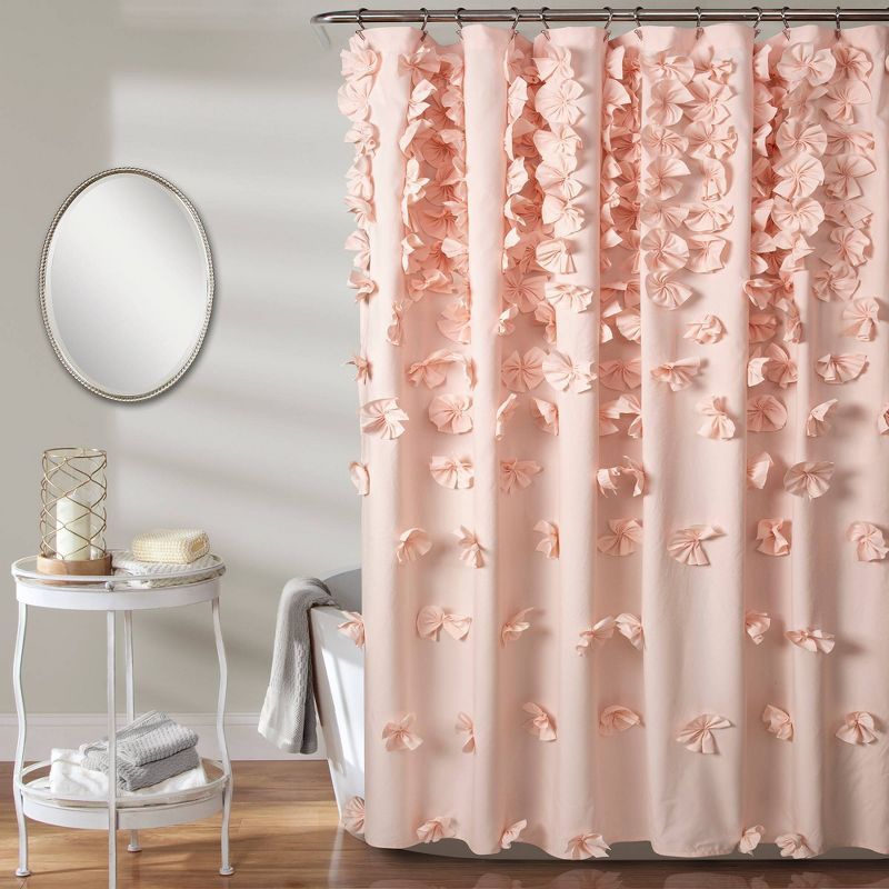 Blush 72"x72" Polyester Shower Curtain with 3D Bows