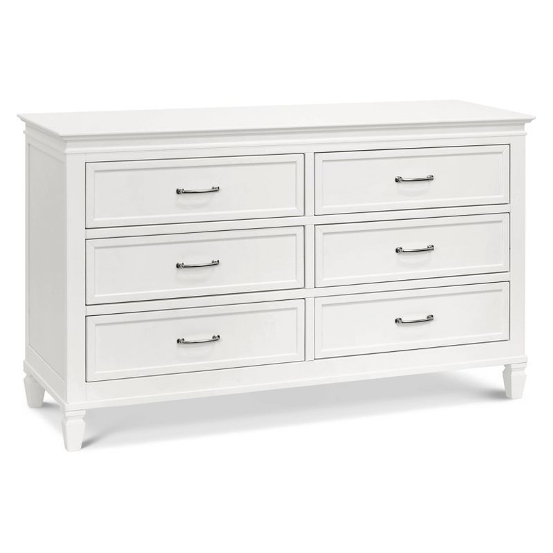 Elegant French Country Warm White 6-Drawer Nursery Dresser