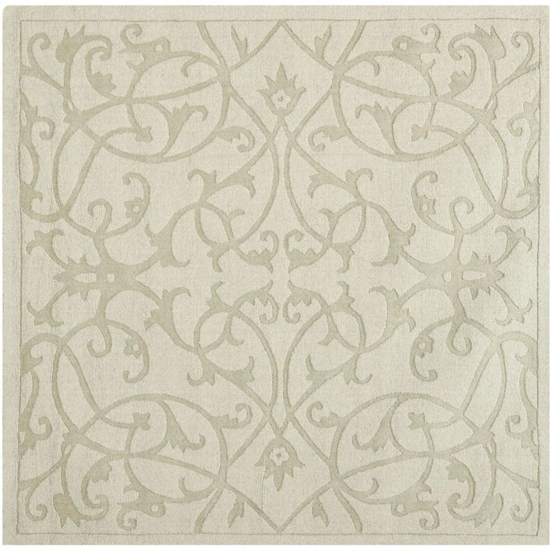 Hand-Tufted Sage Wool Square Area Rug, 6' x 6'